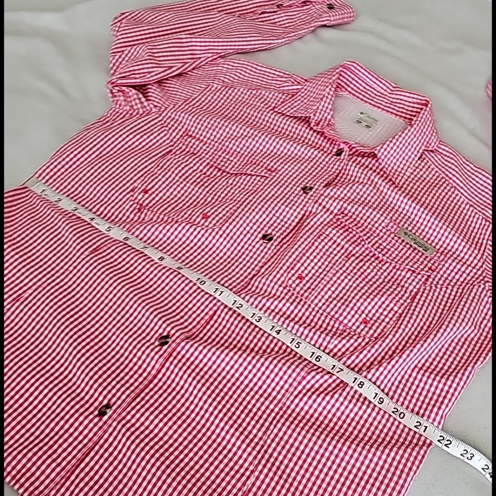Columbia Pfg Red Checkered Button-Down Longsleeves - image 8
